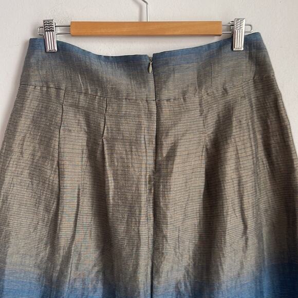 Vince linen cotton blend striped A line skirt with pockets sz 6 - Picture 8 of 9